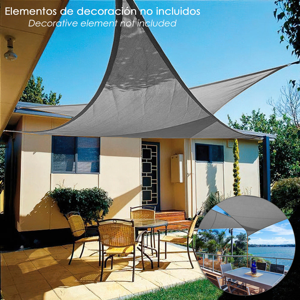 Toldo Vela Sombra Triangular para Jardín 5,0 x 5,0 metros