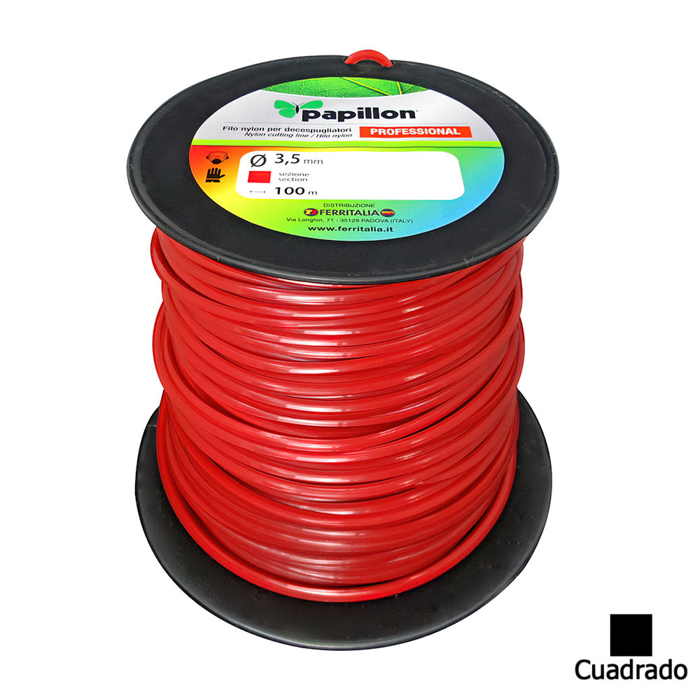 Hilo Nylon Cuadrado 3,5 mm – Bobina 100 m | Profesional para Desbrozadora