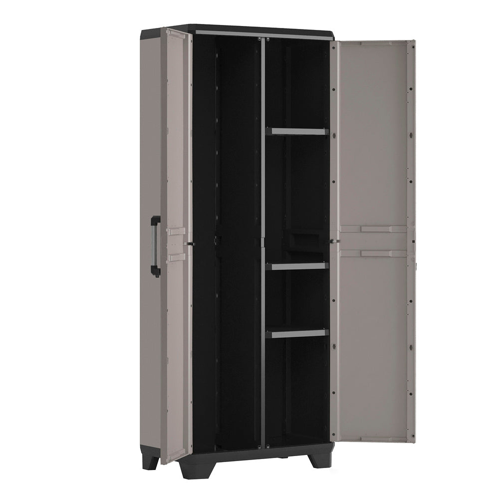 Armario de Resina 68×39×173 cm | Con Portaescoba | Multiusos