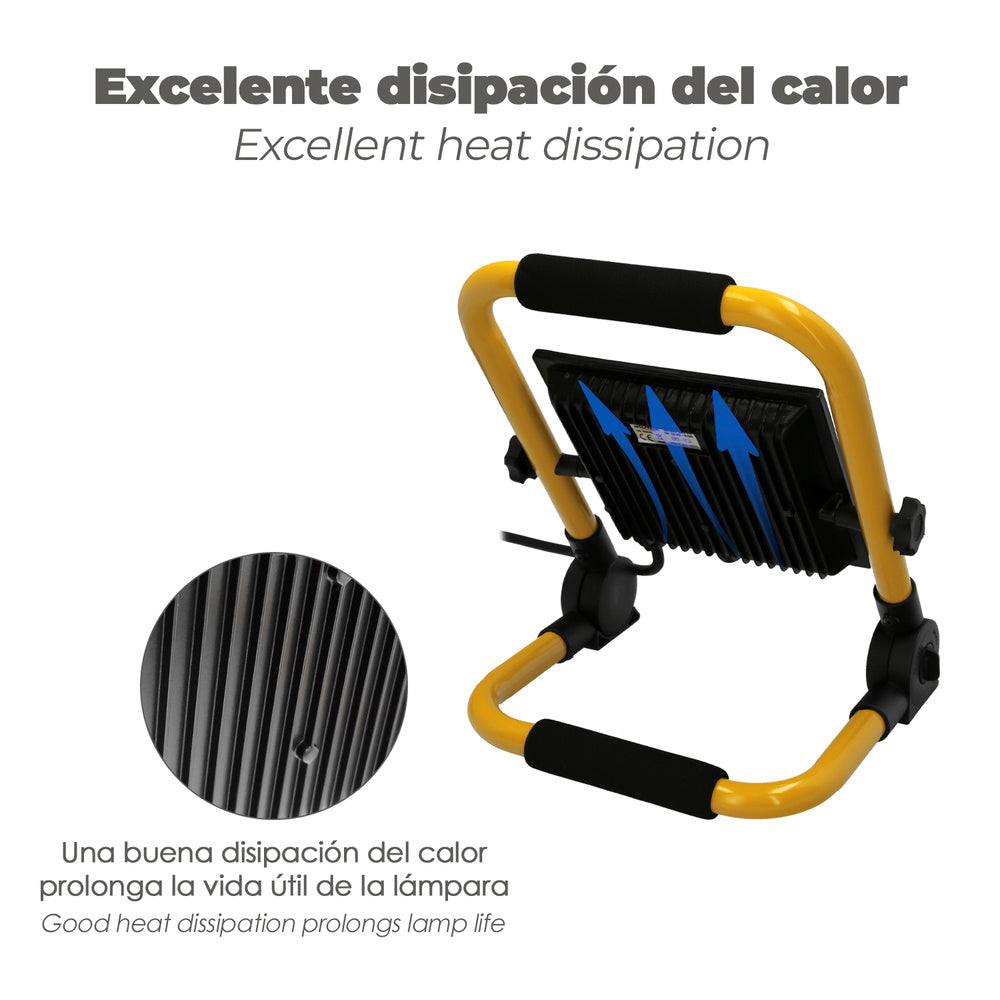 Foco LED Plano 100 - 4000K IP65 con Asa de Transporte