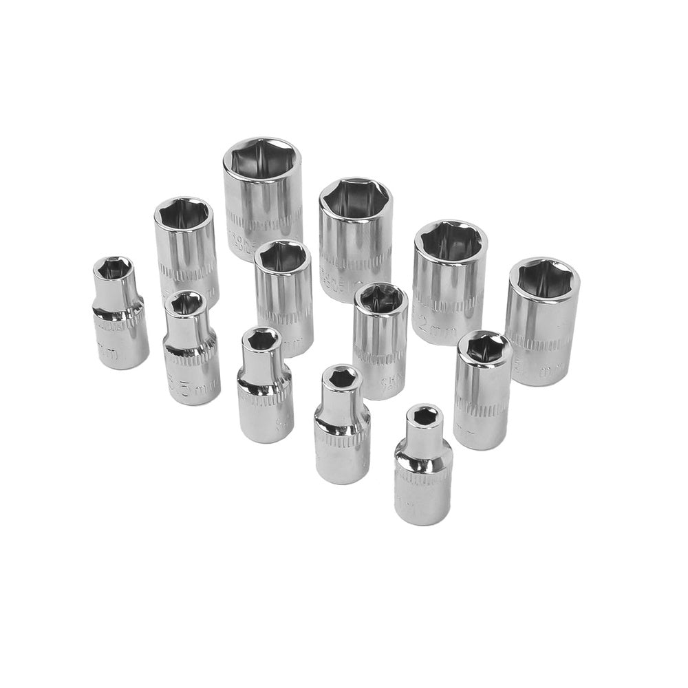 Juego de Llaves de Vaso y Puntas 1/4" 46 Piezas con Carraca y Maletín | Acero Cromo Vanadio