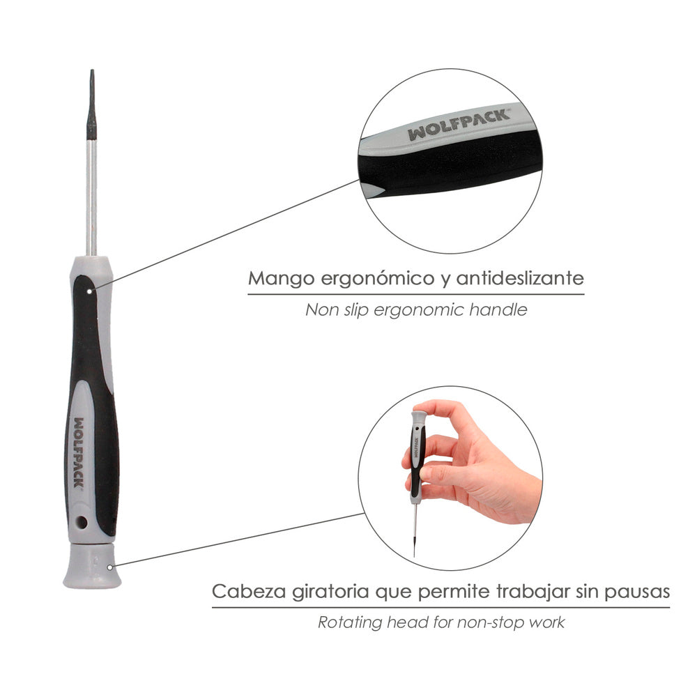 Juego de Destornilladores de Precisión Plus 6 Piezas | Puntas Magnéticas y Mango Antideslizante