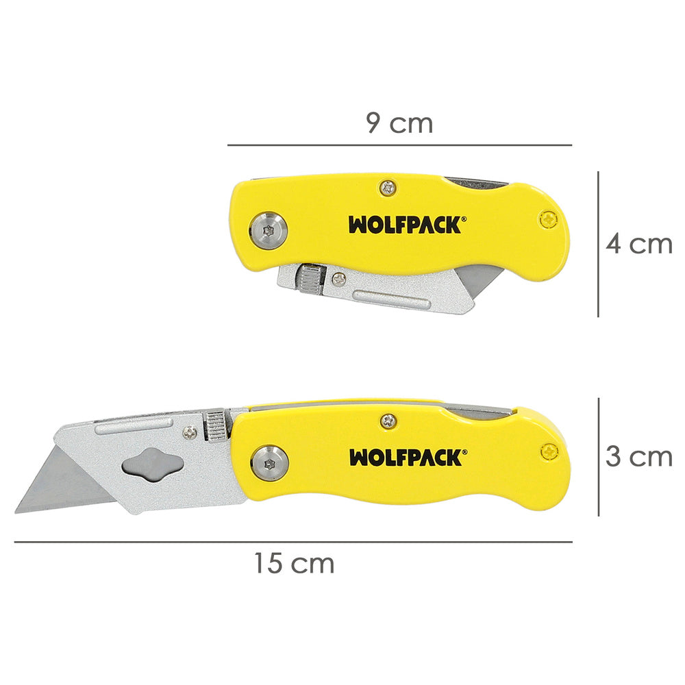 Cutter Plegable 155 mm con Hoja Trapezoidal y Bloqueo