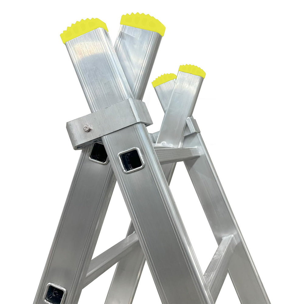 Escalera de Aluminio 2 Tramos Mecánica 14+14 Peldaños