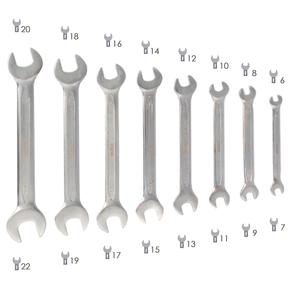 Juego de Llaves Fijas Wolfpack 12 Piezas | Acero Resistente para Uso Industrial y Taller