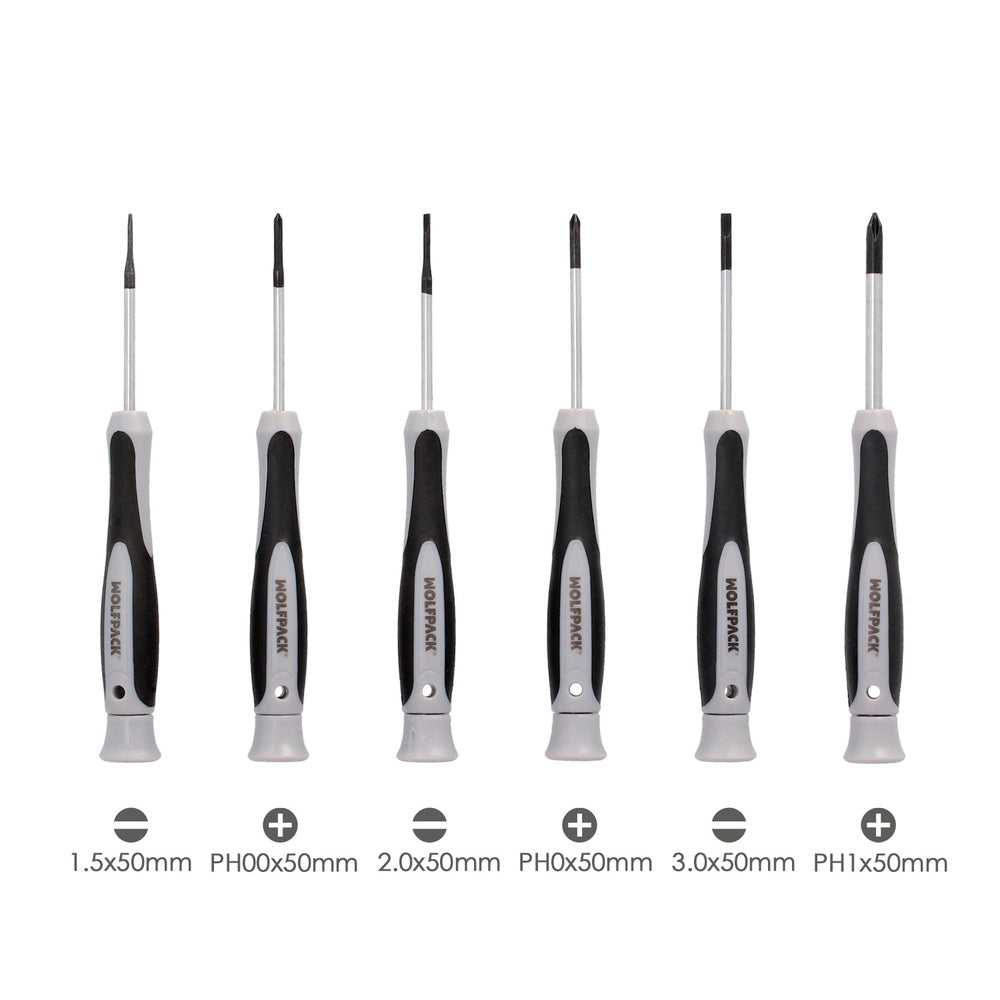 Juego de Destornilladores de Precisión Plus 6 Piezas | Puntas Magnéticas y Mango Antideslizante