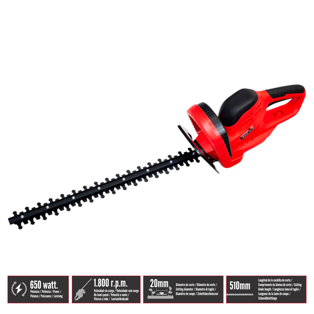 Recortasetos Eléctrico 650 W – Cuchilla 510 mm