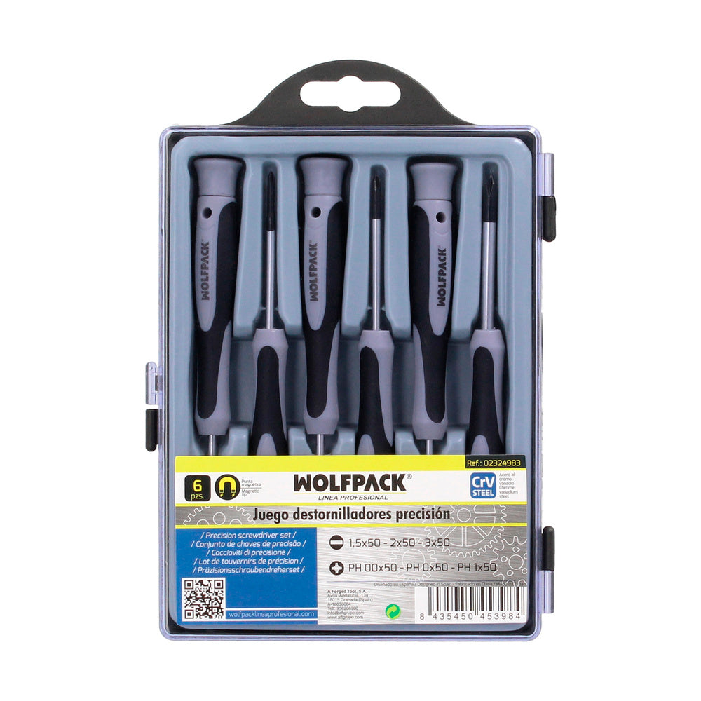 Juego de Destornilladores de Precisión Plus 6 Piezas | Puntas Magnéticas y Mango Antideslizante