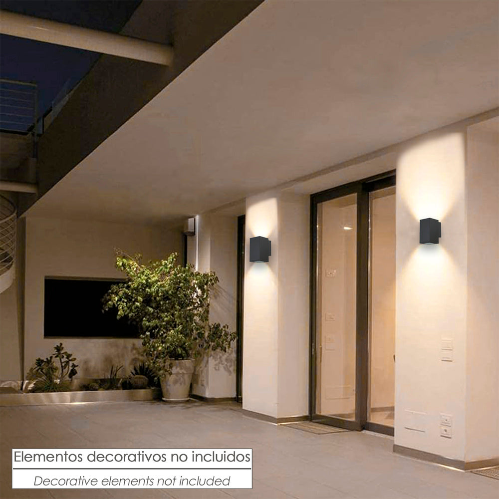 Lámpara Aplique Doble GU10 IP65 Negra