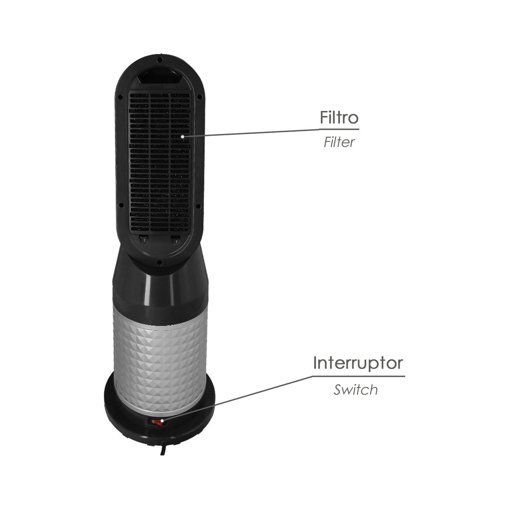 Termoventilador Cerámico con Mando 2000 W | Oscilante y LED