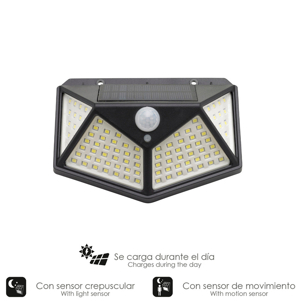 Aplique Solar LED con Sensor de Luz y Movimiento 270 Lúmenes