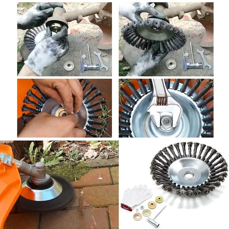 Disco de Acero para Malas Hierbas | Cepillo de Alambre 200 mm