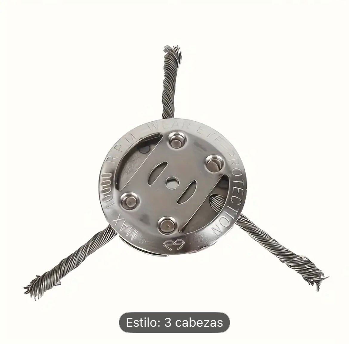 Cepillo de Acero 3 Puntas para Desbrozadora a Batería