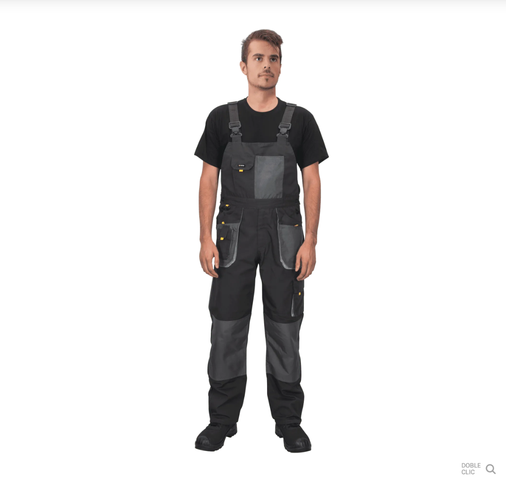 Jardinera de Trabajo Comfort Plus Gris – 10 Bolsillos, Triple Costura y Rodillas Reforzadas