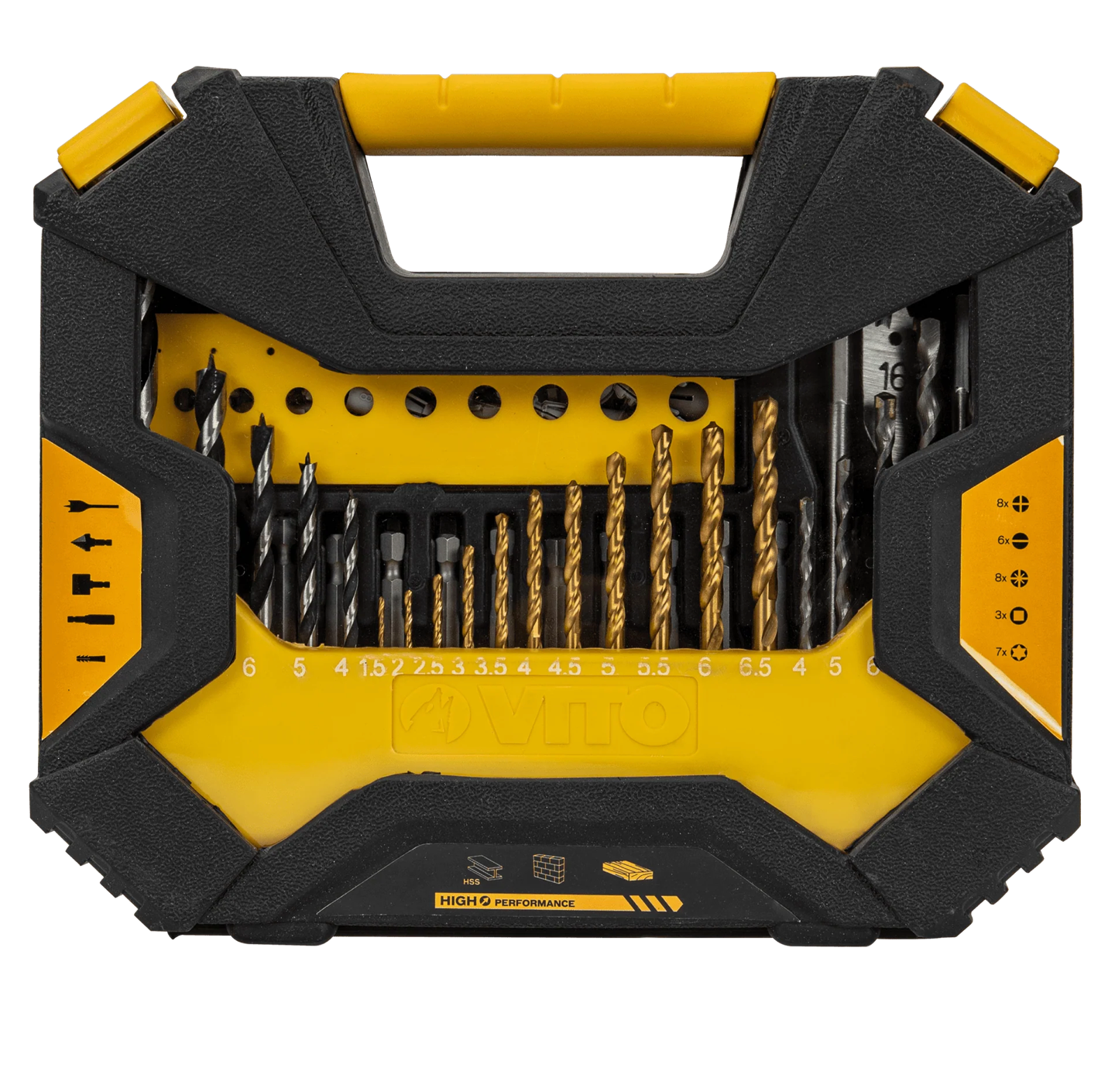 Juego de 128 Brocas y Puntas – Acero S2 | Set Multimaterial con Maletín