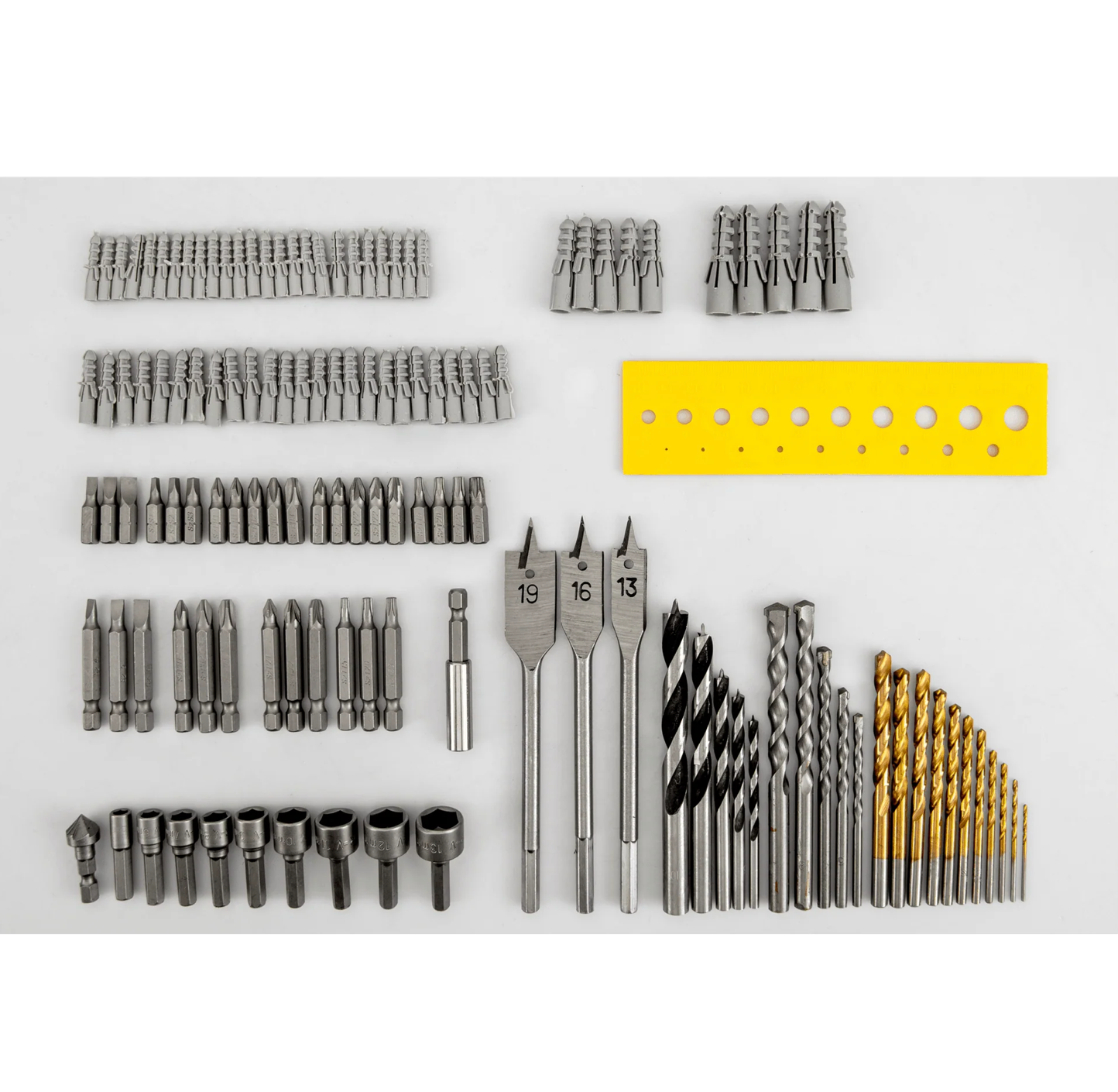 Juego de 128 Brocas y Puntas – Acero S2 | Set Multimaterial con Maletín