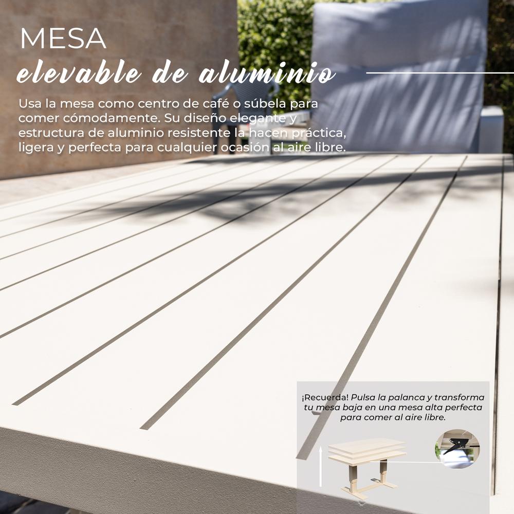 Set de Jardín para 5 Personas con Sofá, Sillones Reclinables y Mesa Elevable - YOEVU Vista Lounge