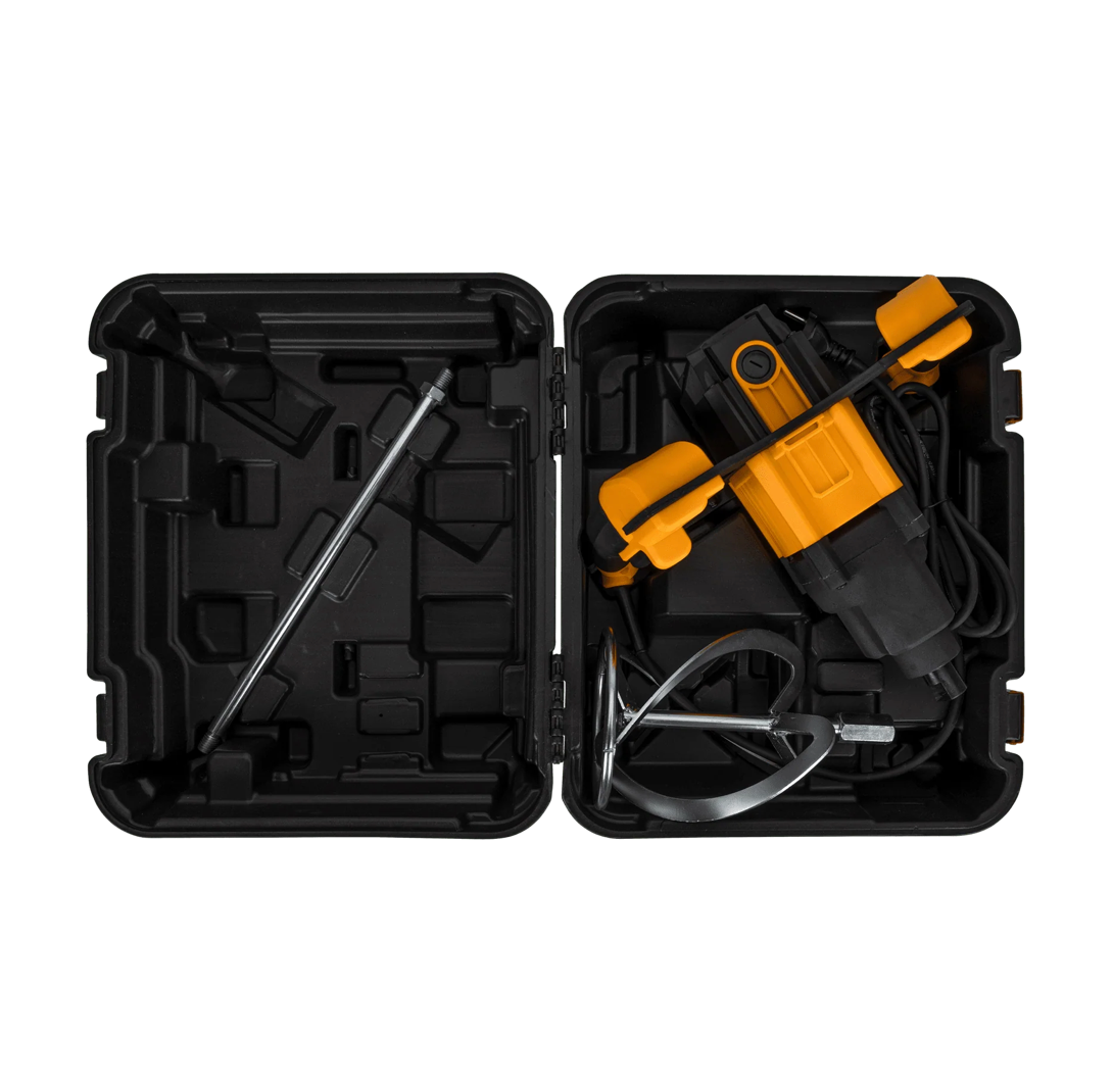 Mezcladora de Cemento y Cola VITO 1800W con Maletín | 2 Velocidades, Varilla 140mm y Capacidad 80L