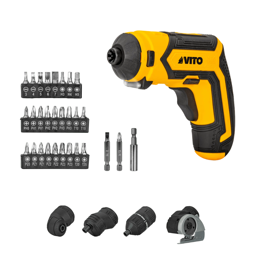 Multiherramienta Eléctrica Sin Cable 4.0V Li-Ion 1.5Ah – Atornillador + Corta Materiales, Recargable USB