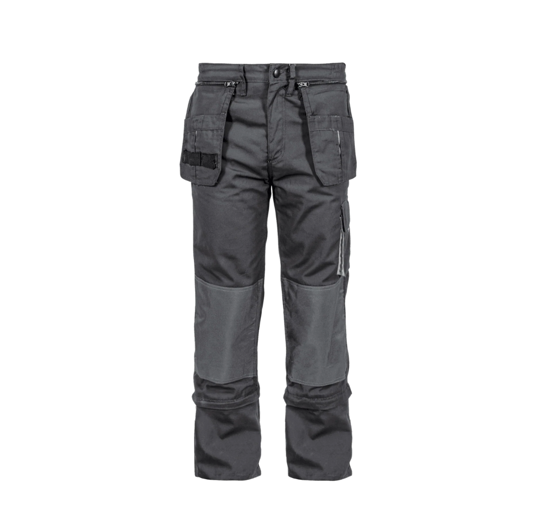Pantalones de Trabajo Comfort Plus Gris – Con Rodilleras, Bolsillos Multifuncionales y Cintura Elástica