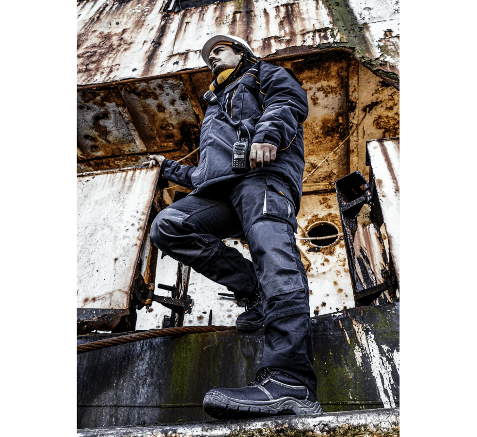 Pantalones de Trabajo Comfort Plus Gris – Con Rodilleras, Bolsillos Multifuncionales y Cintura Elástica