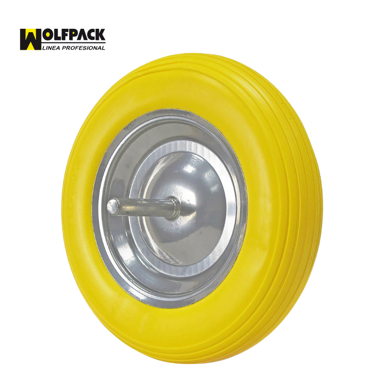 Rueda Maciza para Carretilla de Obra con Llanta Metálica