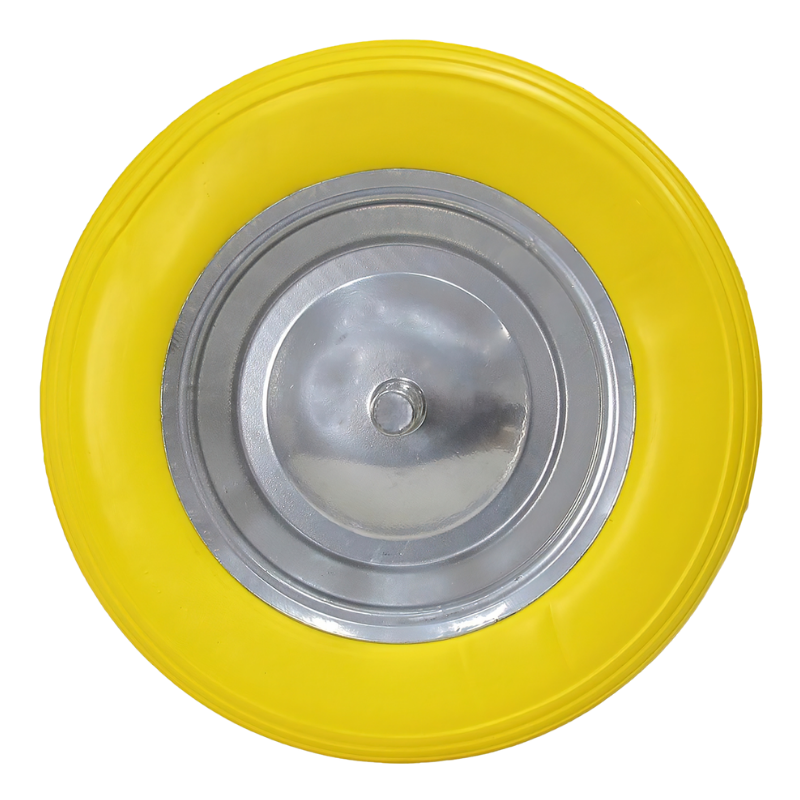 Rueda Maciza para Carretilla de Obra con Llanta Metálica
