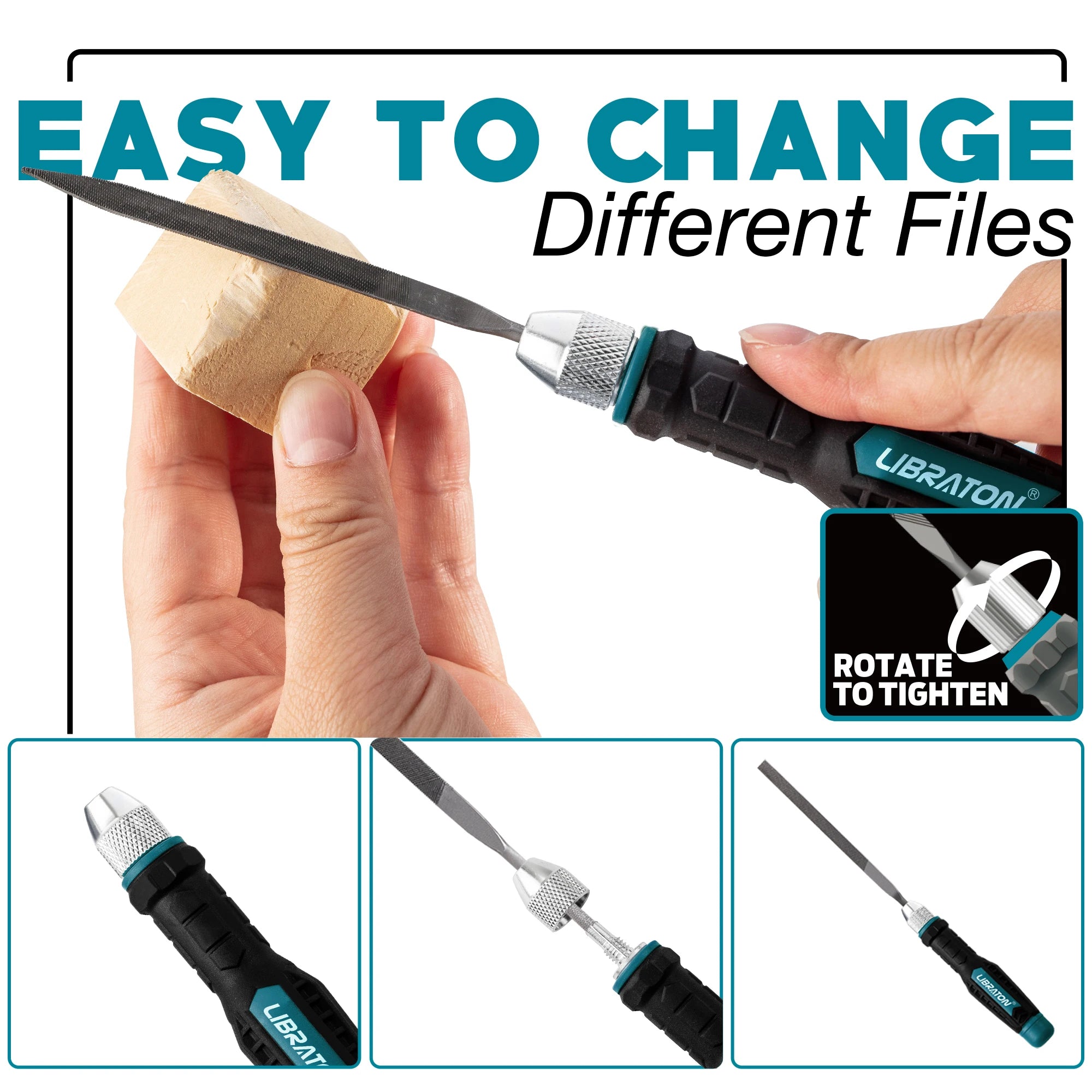 Juego de 6 Limas de Aguja con Mango Intercambiable