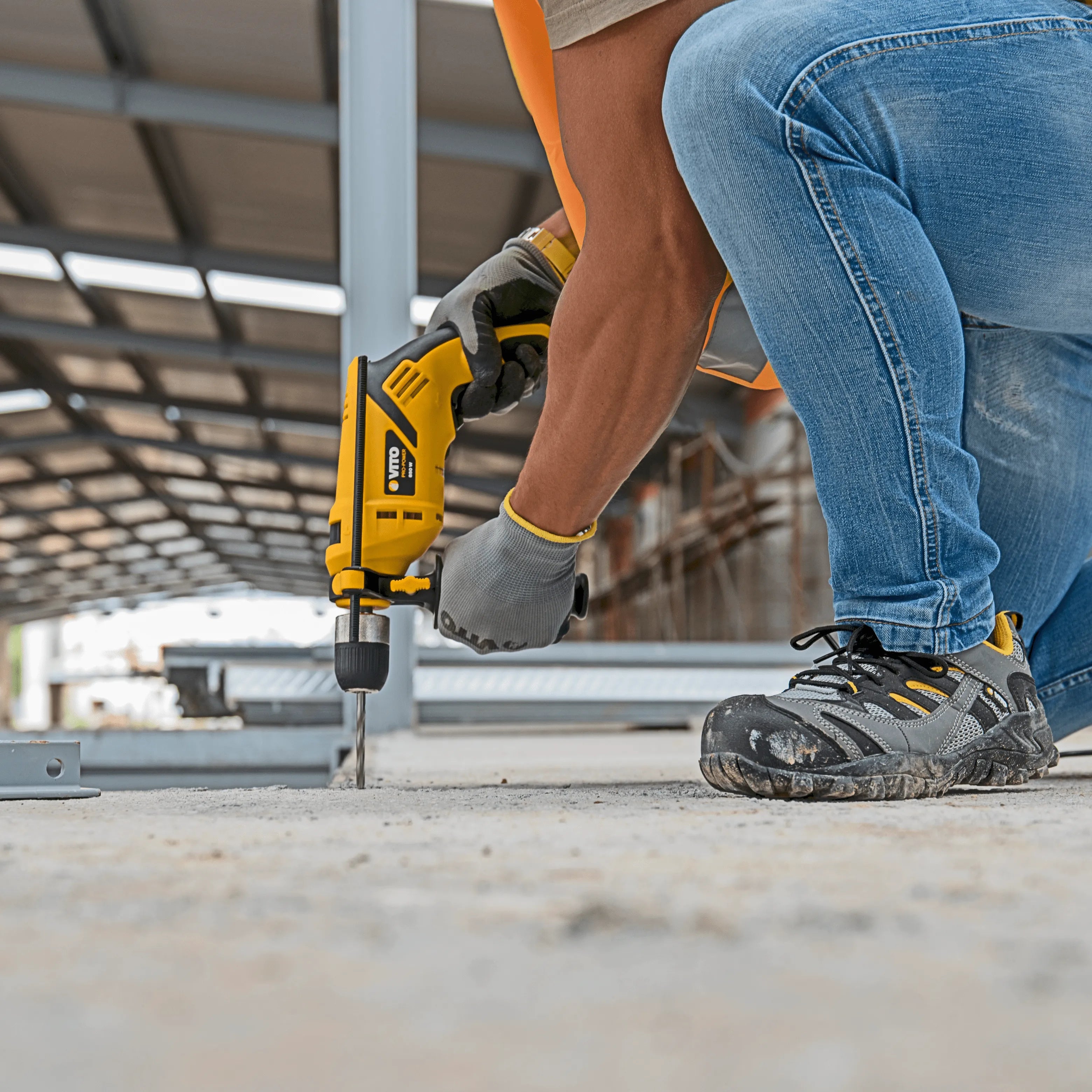 Taladro Percutor 850W + Juego de 5 Brocas de Acero | Portabrocas 13mm Autoapretante | Mango Soft Grip