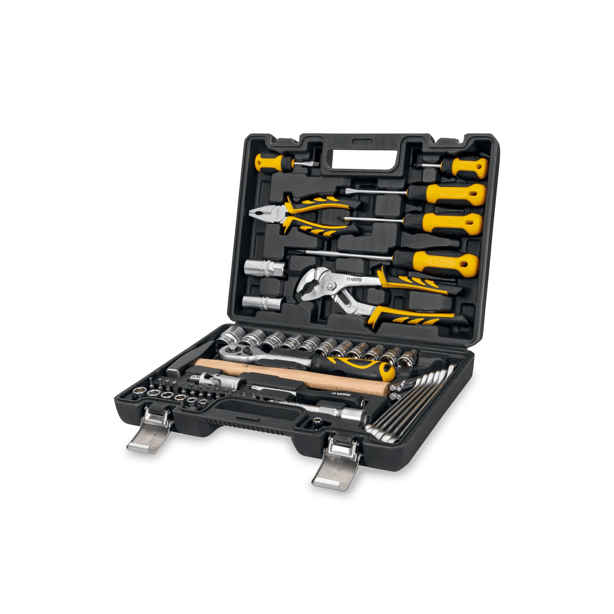 Maletín de Herramientas 58 Piezas de Acero Cr-V – Kit Completo Profesional con Llaves, Alicates y Martillo