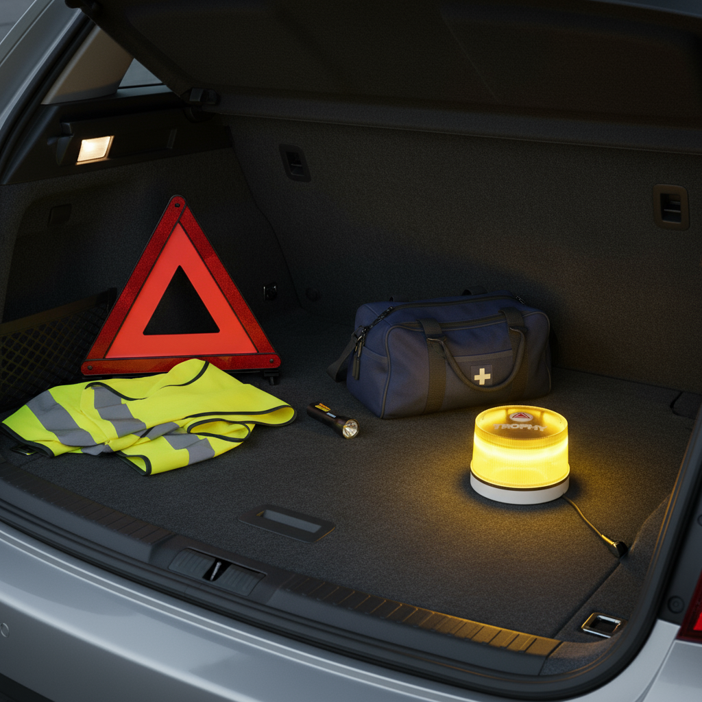 Kit 2 Balizas V16 Homologadas DGT con Geolocalización | LED Amarillo Auto IP5