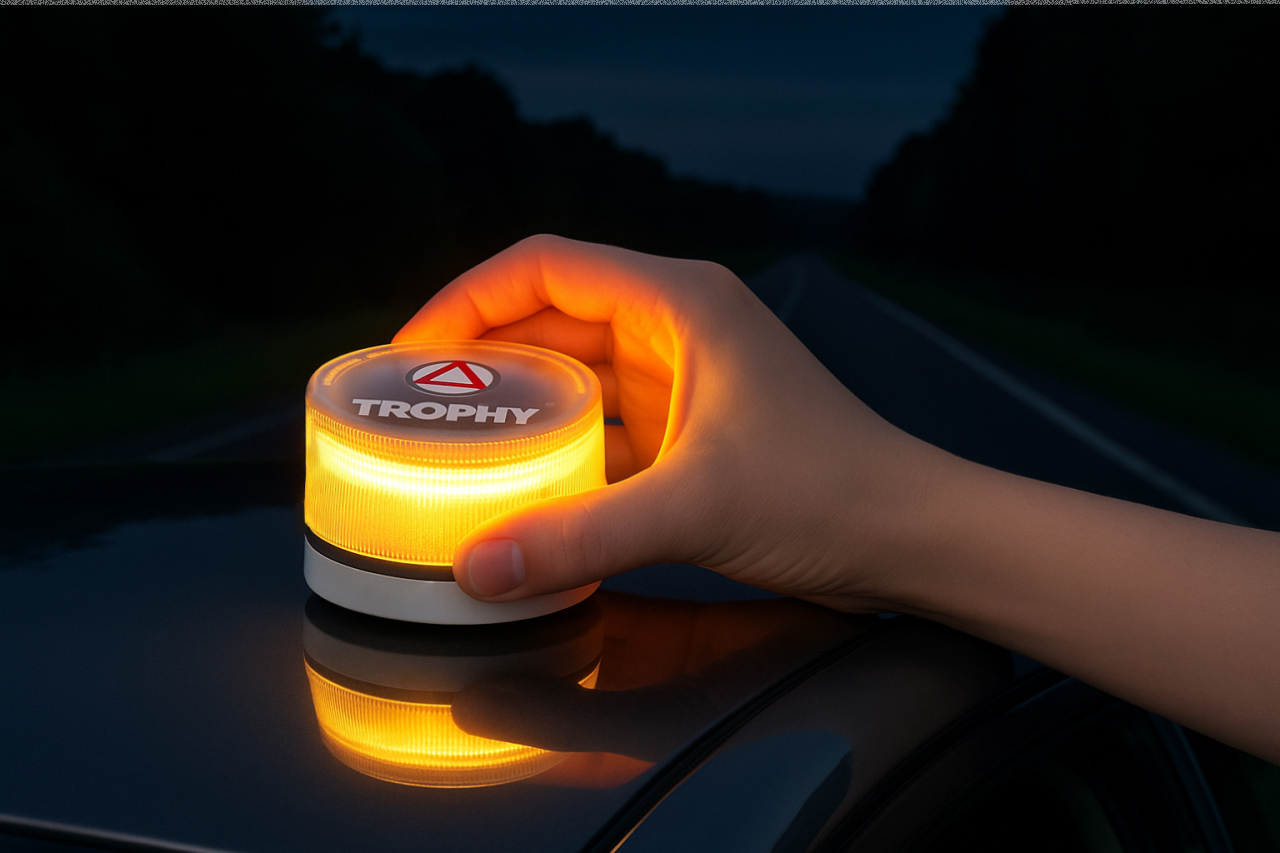 Kit 2 Balizas V16 Homologadas DGT con Geolocalización | LED Amarillo Auto IP5