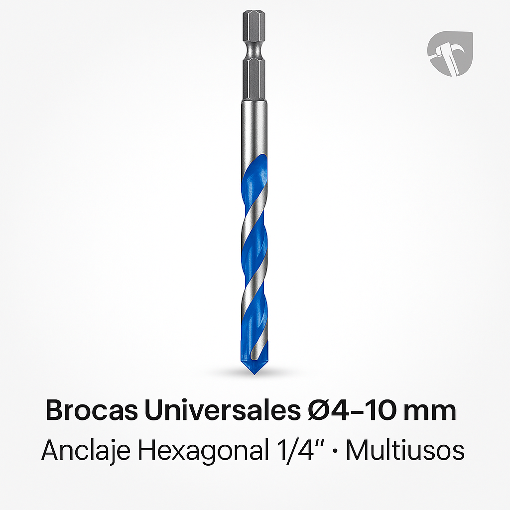 Estuche de Brocas Wolfpack Universales Ø4–10 mm | Punta Hexagonal Multiusos