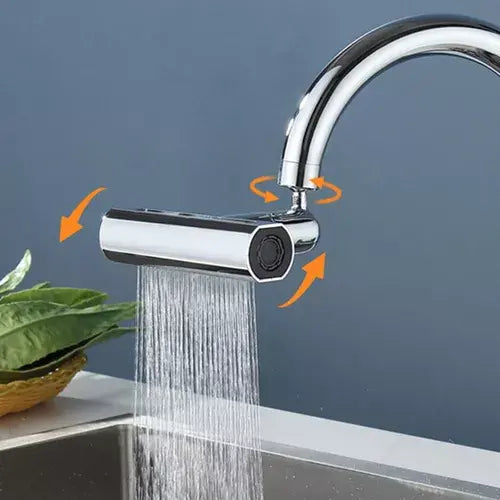 Grifo Conector Giratorio con Cascada 4 en 1 | Adaptador Multifunción para Cocina, Baño y Lavabo