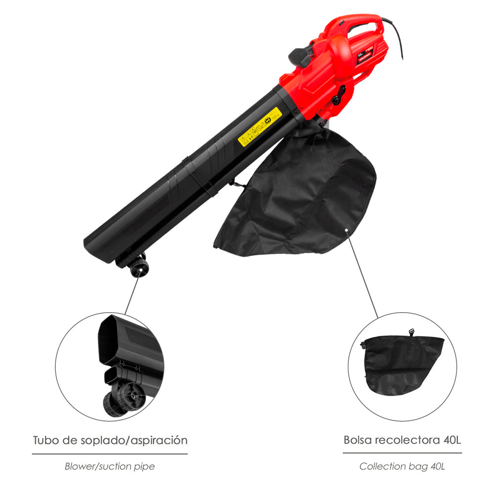 Aspirador Soplador de Jardín WOLFPACK 3.000W