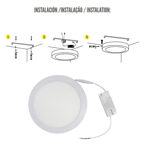 Lámpara de Superficie LED 20 W – 1800 lm – 3000K