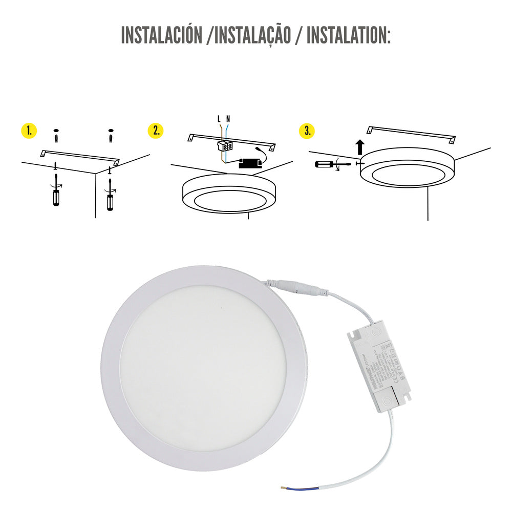 Lámpara de Superficie LED 20 W – 1800 lm – 3000K