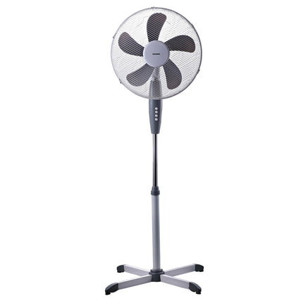 Ventilador de Pie Ø40 cm Blanco y Gris 45W 5 Aspas
