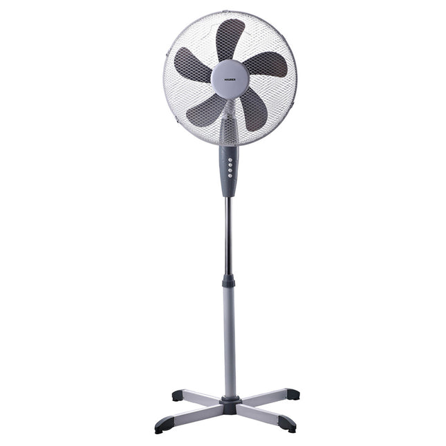 Ventilador de Pie Ø40 cm Blanco y Gris 45W 5 Aspas