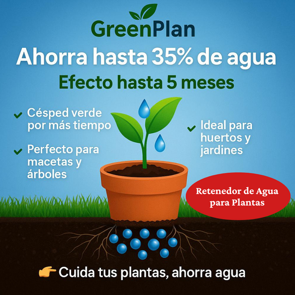 Retenedor de agua con tecnología alemana 250 ml | GreenPlan 3D Wasserspeicher