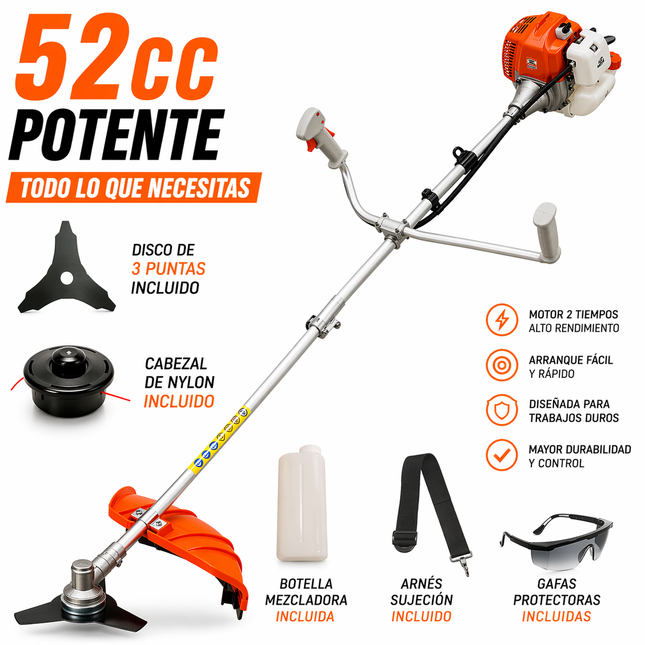 Desbrozadora 52cc Potente HMT Tools – Arranque Fácil y Máximo Rendimiento