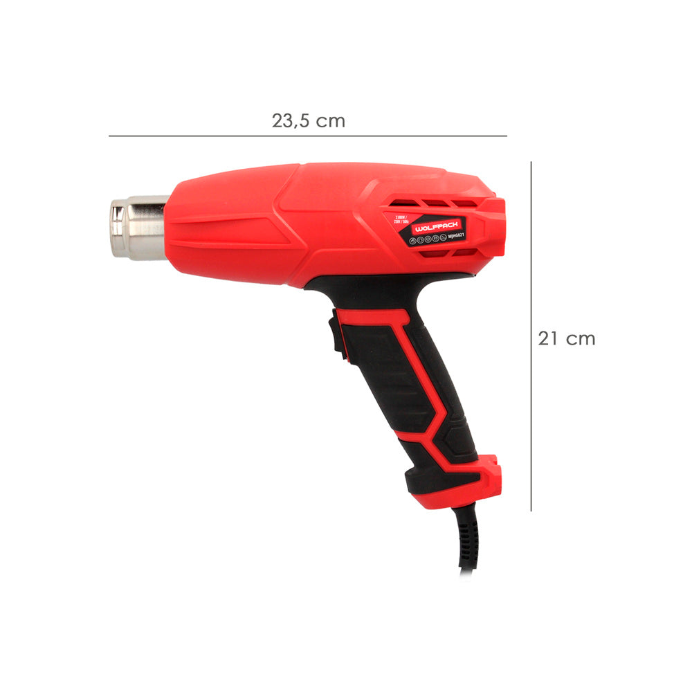 Pistola de Aire Caliente 2000W con 2 Potencias y Accesorios | Decapador Eléctrico Profesional