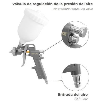 Kit de Accesorios para Compresor de Aire Comprimido 5 Piezas con Conexión Rápida | Inflado, Pintado y Limpieza