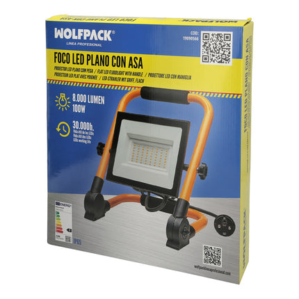 Foco LED Plano 100 - 4000K IP65 con Asa de Transporte