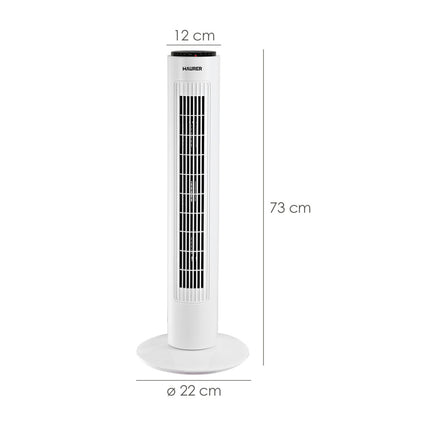 Ventilador Torre Maurer 73 cm con Mando y Oscilación