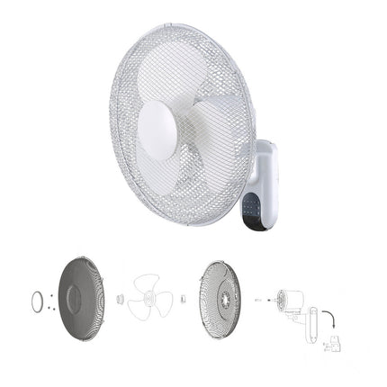 Ventilador Maurer de Pared Ø40 cm con Mando a Distancia