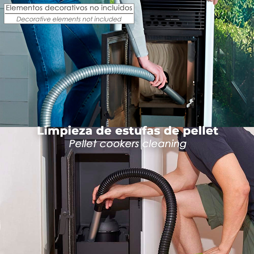 Aspirador de Cenizas  1200W con Depósito Metálico 15L | Aspira cenizas para Chimeneas y Estufas