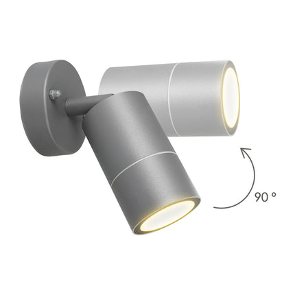 Lámpara Aplique Exterior GU10 IP44 Gris | Orientable | Aluminio Fundido