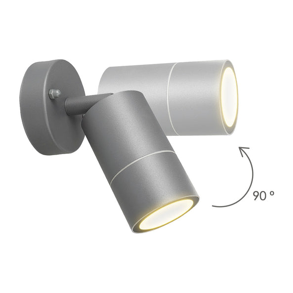 Lámpara Aplique Exterior GU10 IP44 Gris | Orientable | Aluminio Fundido