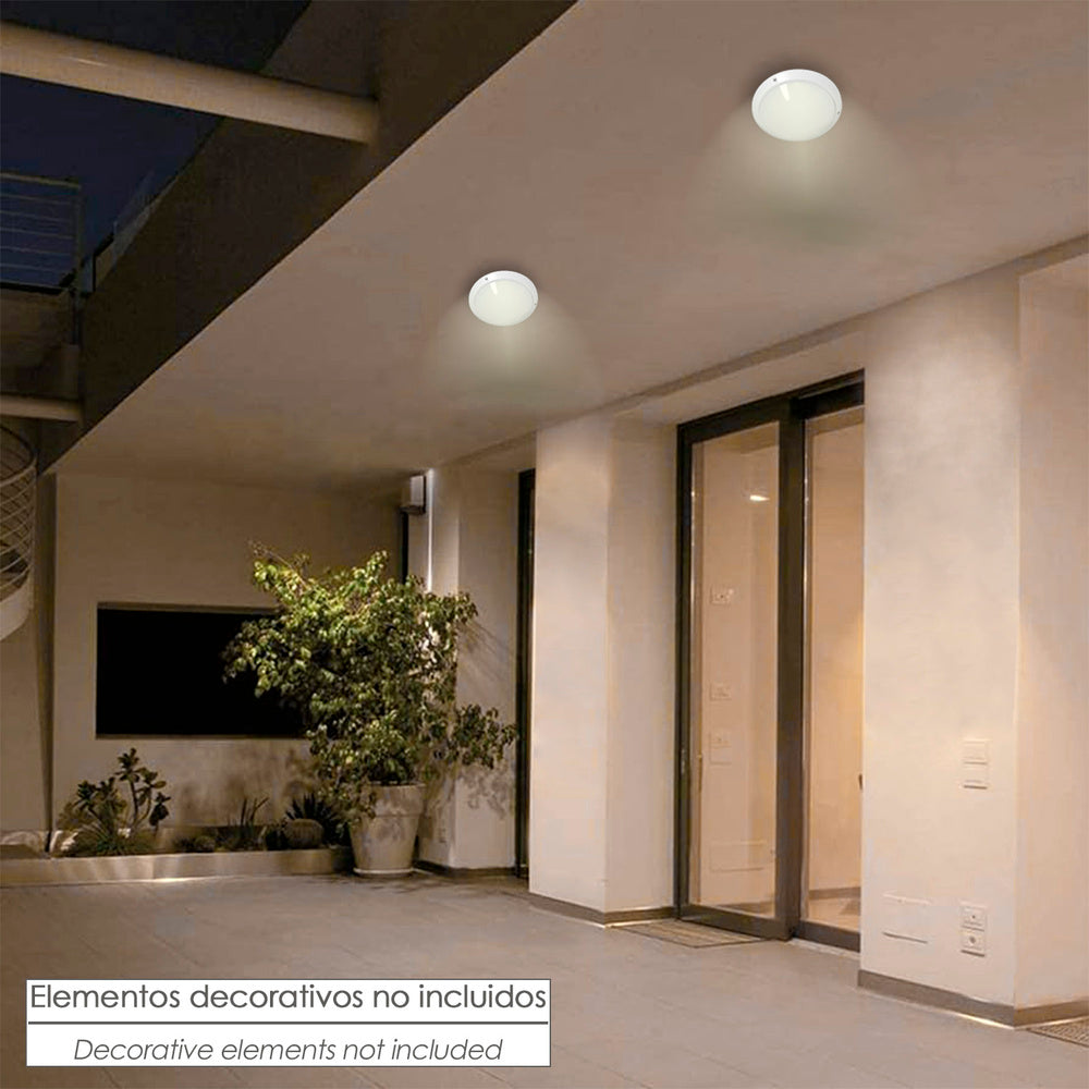 Lámpara Plafón Interiores / Exteriores IP45 E27 Ø27 cm